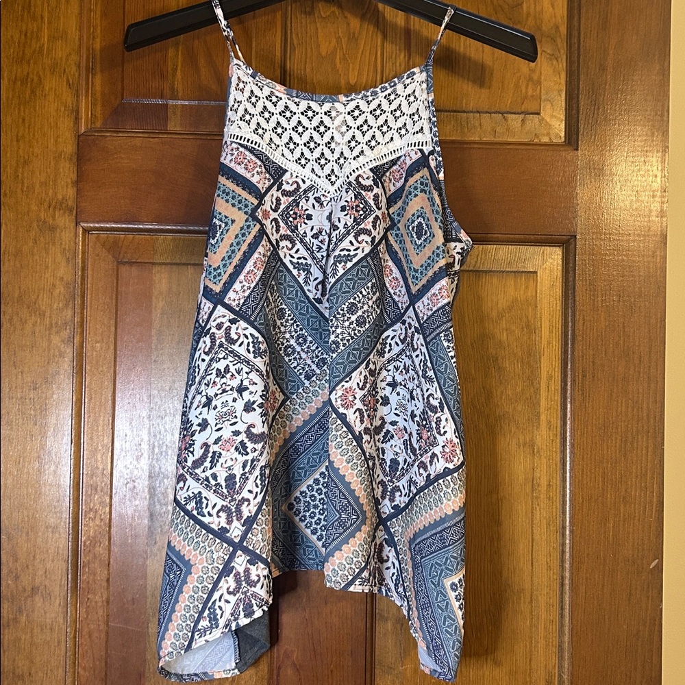 Xhilaration Lace Accent Patterned Top